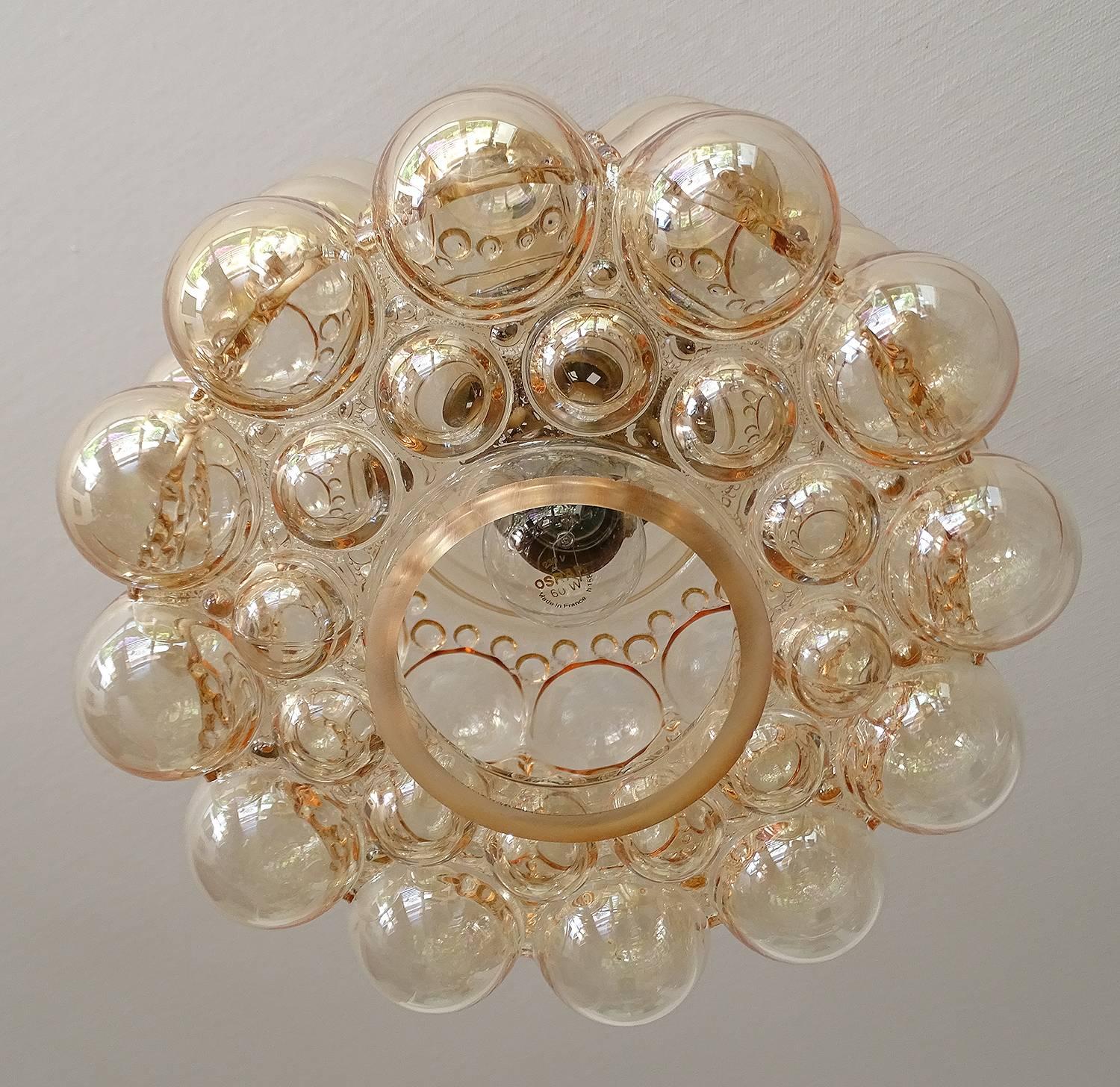 Limburg MidCentury Bubble Glass Brass Chandelier Pendant Light, Gio Ponti Era im Angebot 10