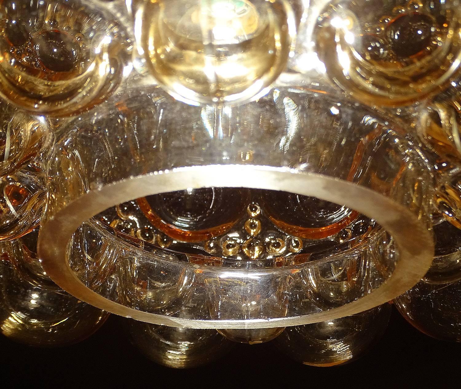 Limburg MidCentury Bubble Glass Brass Chandelier Pendant Light, Gio Ponti Era For Sale 14