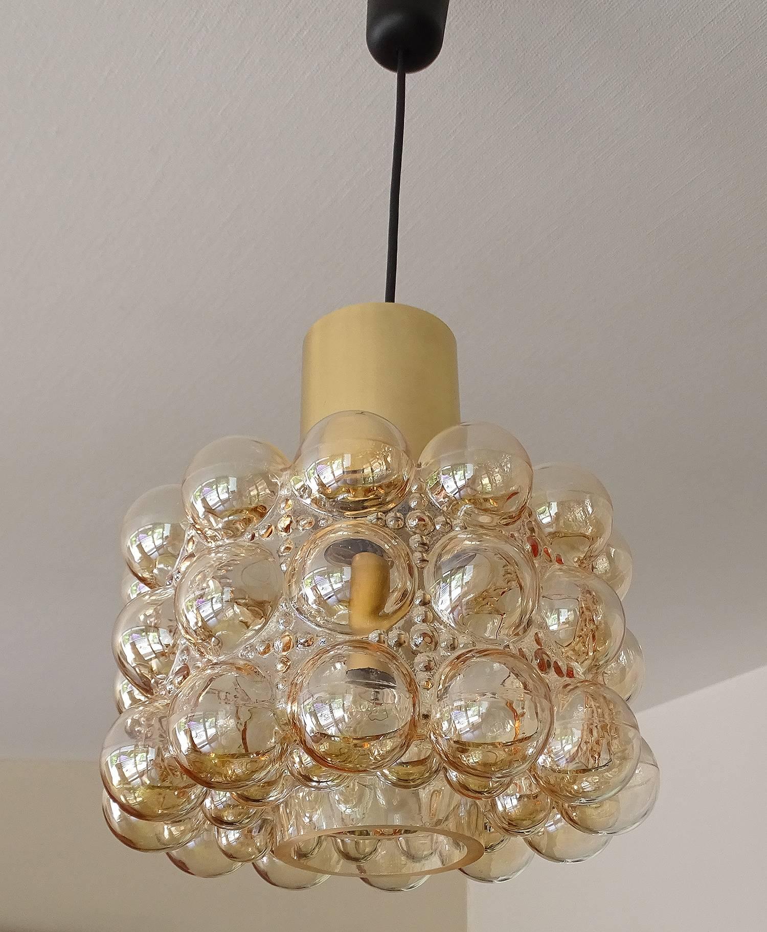 Limburg MidCentury Bubble Glass Brass Chandelier Pendant Light, Gio Ponti Era (Moderne der Mitte des Jahrhunderts) im Angebot