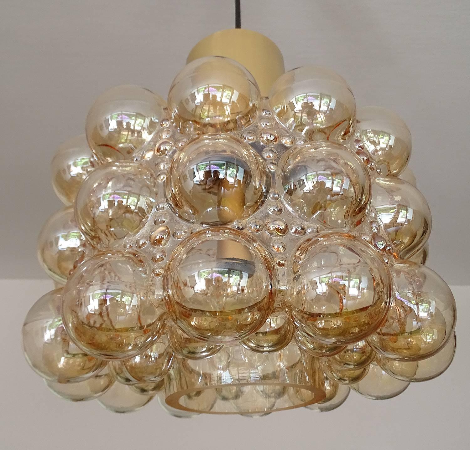 Limburg MidCentury Bubble Glass Brass Chandelier Pendant Light, Gio Ponti Era im Angebot 2