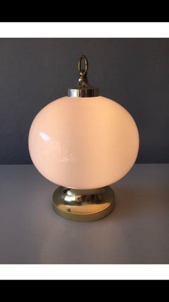 Limburg Opaline Glass and Brass Ceiling Lamp, Flush Mounted Lighting, Germany