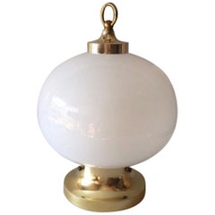 Limburg Opaline Glass and Brass Ceiling Lamp, Flush Mounted Lighting, Germany
