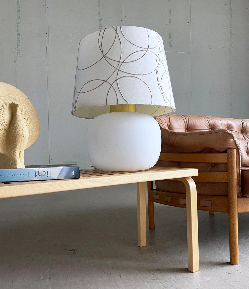 German Limburg Opaline Glass Table Lamp by Heinz-Josef Ohm, 1968 For Sale