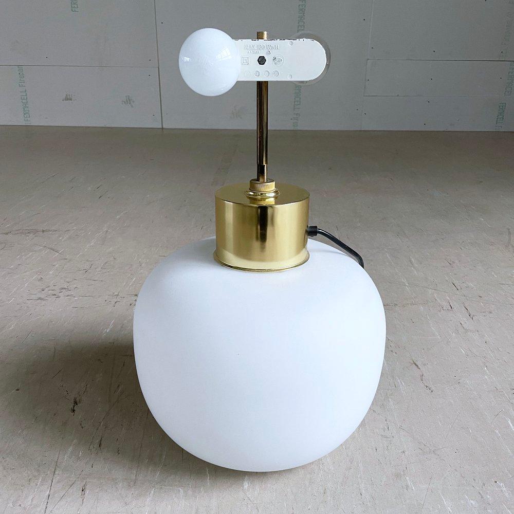 Metal Limburg Opaline Glass Table Lamp by Heinz-Josef Ohm, 1968 For Sale