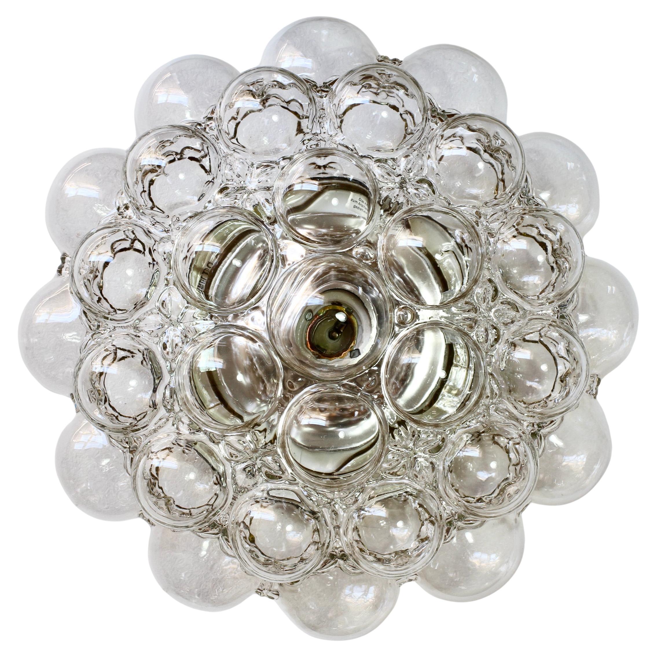 Limburg Paar große Vintage Helena Tynell Rauchblase Glas Flush Mount Lights