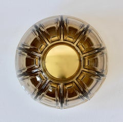 Limburg Pair of Topaz Toned Textured Glass Flush Mount Wall Lights or Sconces