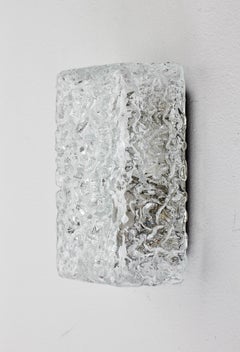 Limburg Pair of Vintage 'Nos' Clear Glass Wall Mounted Sconces, Germany, 1970s