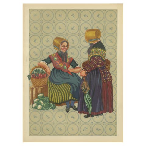 Limburg Peasant Women in Straw Bonnets, First Half of the 19th Century