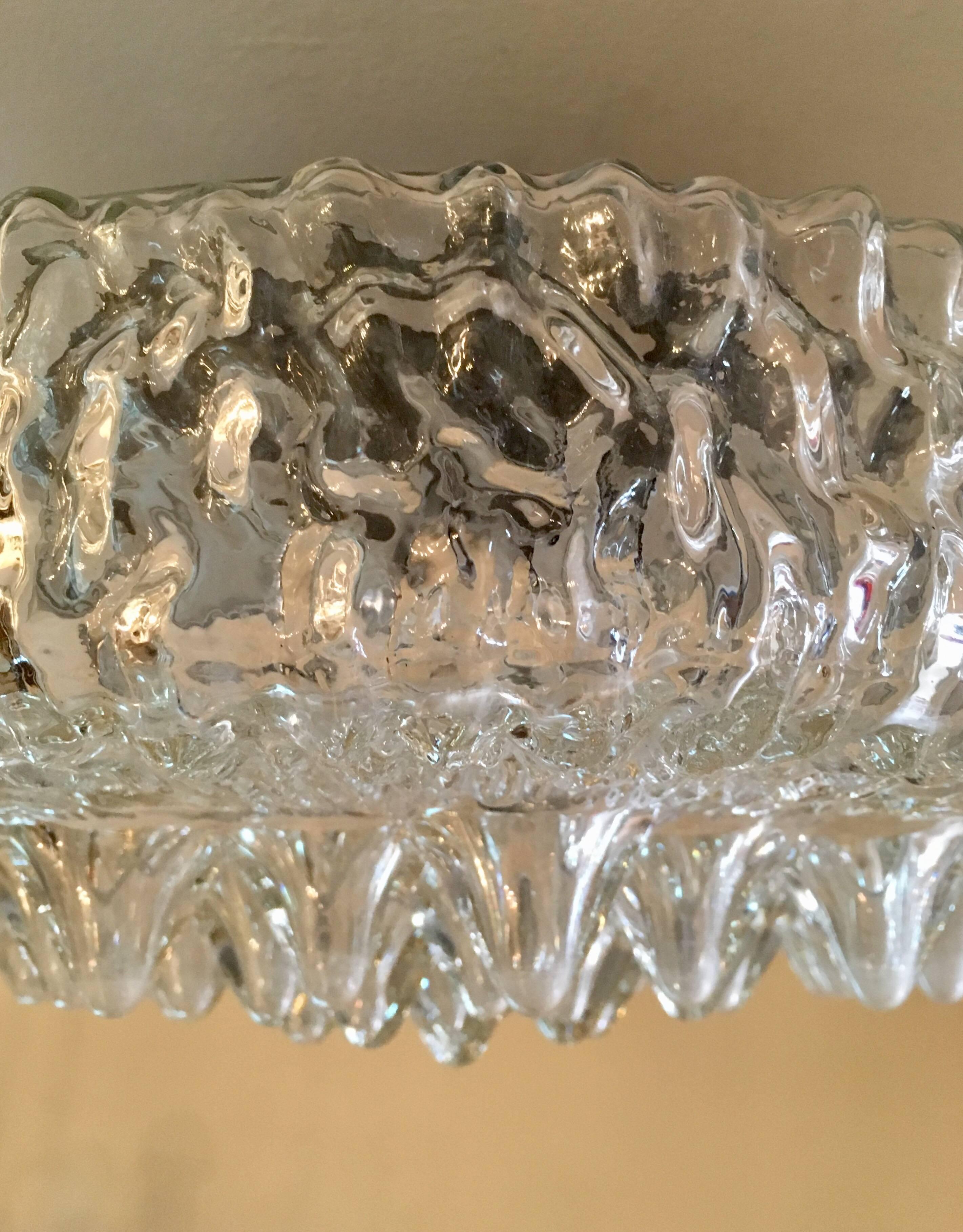 Limburg Sculptural Glass 1960s Flush Light For Sale 1