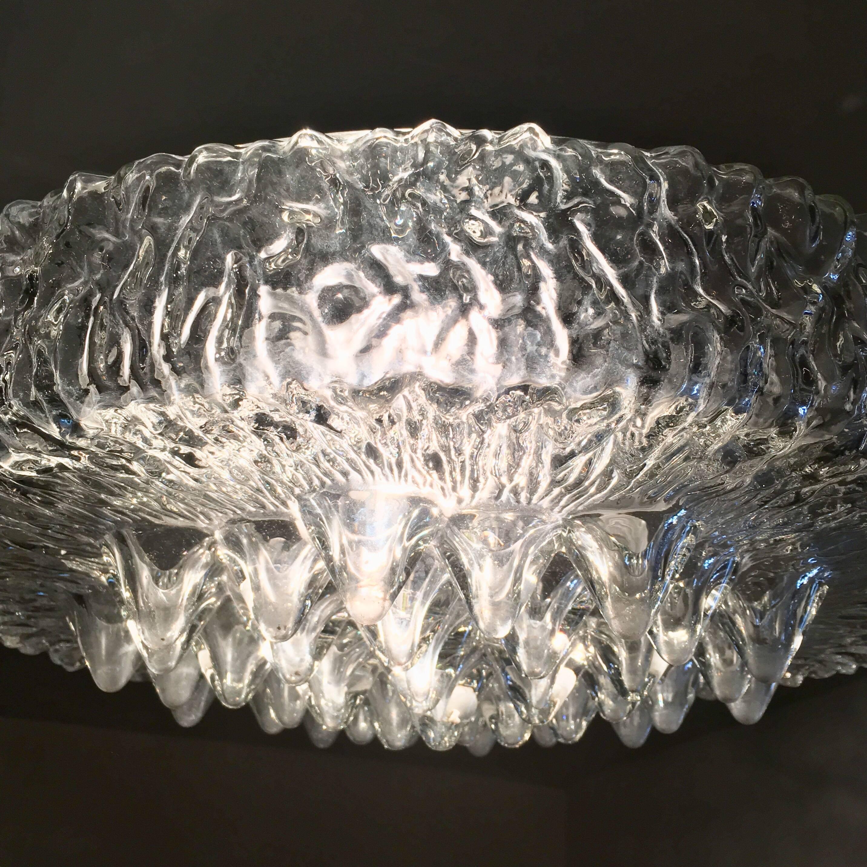 Limburg Sculptural Glass 1960s Flush Light For Sale 2