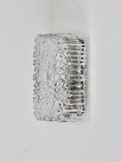 Limburg Set of 4 Vintage 'NOS' Clear Glass Wall Mounted Sconces, Germany, 1970s