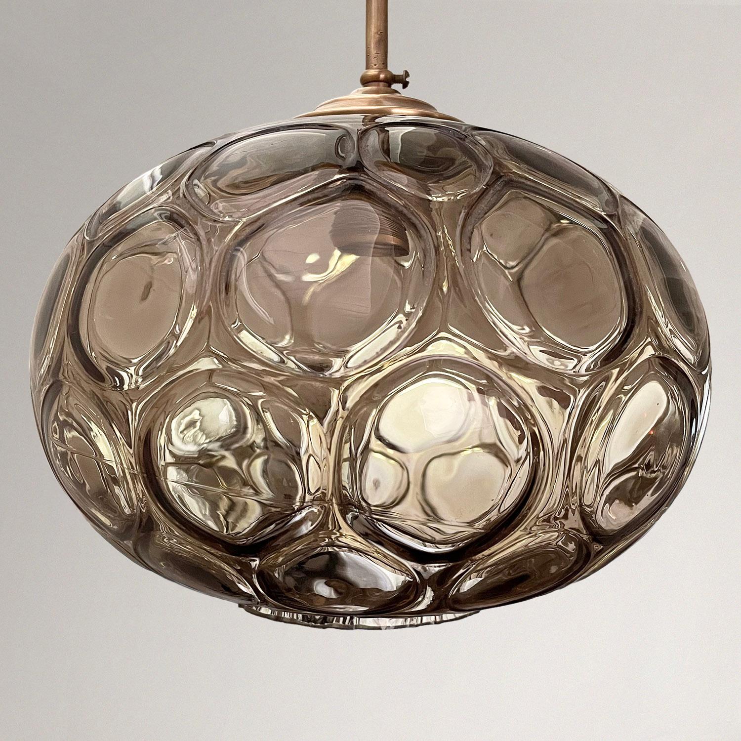 Limburg Smoked Glass Honeycomb Pendant Light For Sale 2
