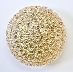 Limburg Pair of 1970s Vintage Amber Bubble Glass Flush Mount Lights or Lamps