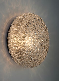 Lampe murale/lampe encastrée Limburg en verre bullé transparent vintage, années 1970