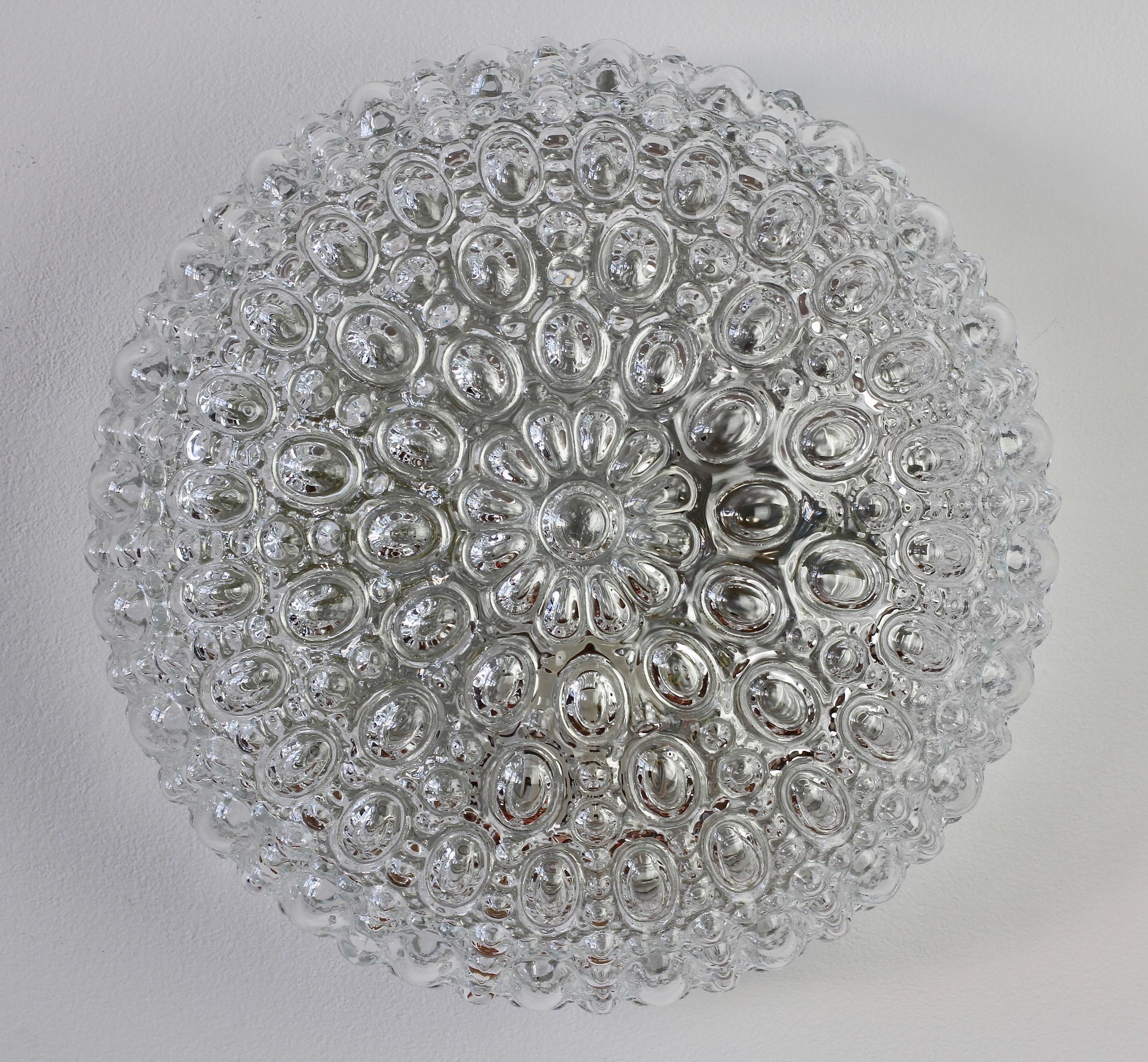 Limburg Vintage Clear Bubble Glass Flush Mount Wall Light / Lamp 1970s In Excellent Condition In Landau an der Isar, Bayern