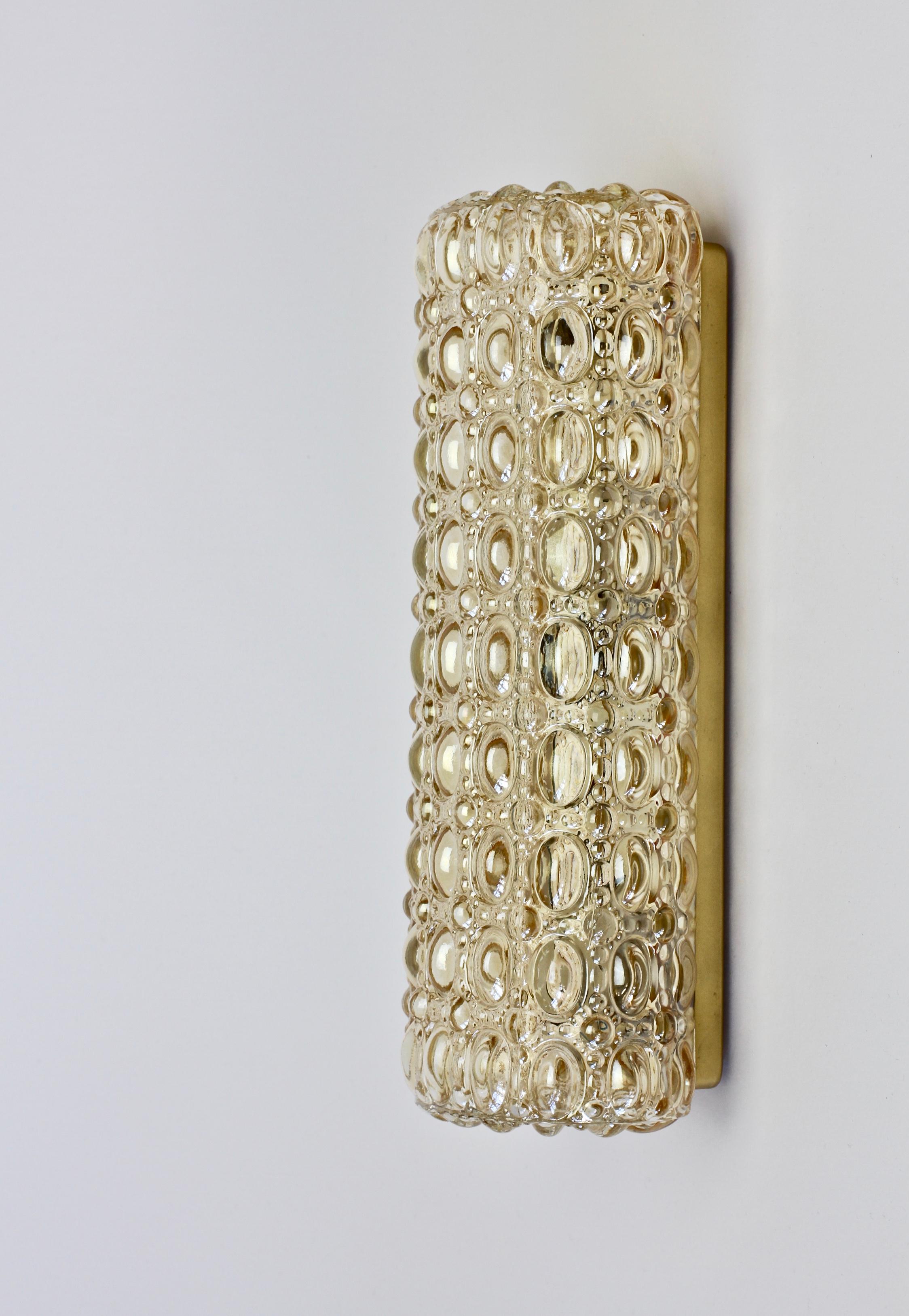 German Limburg Vintage Mid-Century Amber Bubble Glass Wall Light or Sconce c. 1970s For Sale