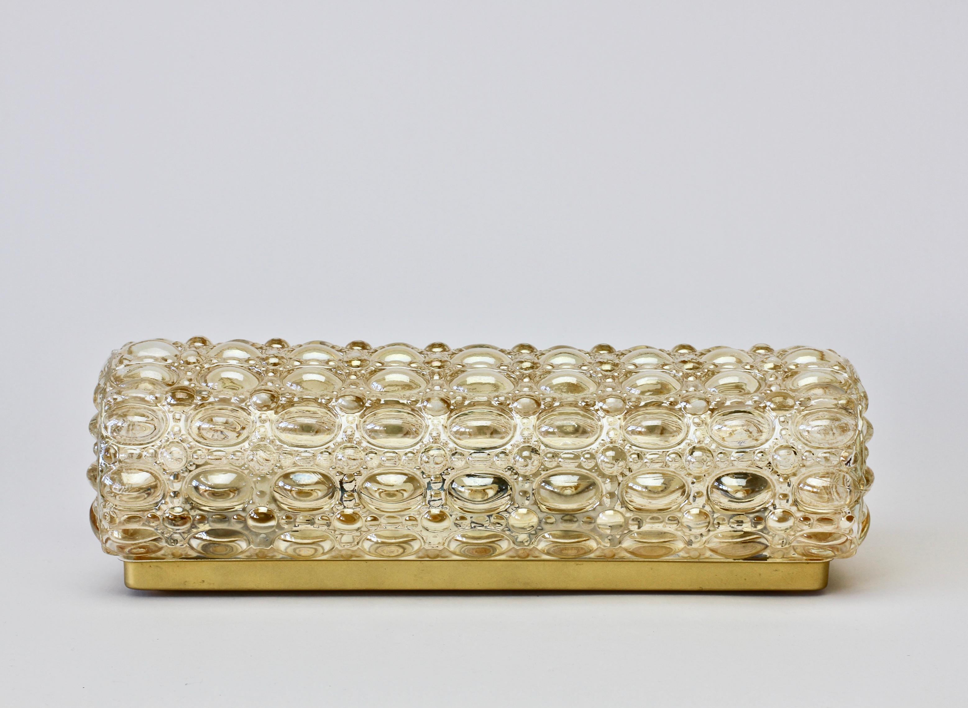 Limburg Vintage Mid-Century Amber Bubble Glass Wall Light or Sconce c. 1970s In Good Condition For Sale In Landau an der Isar, Bayern