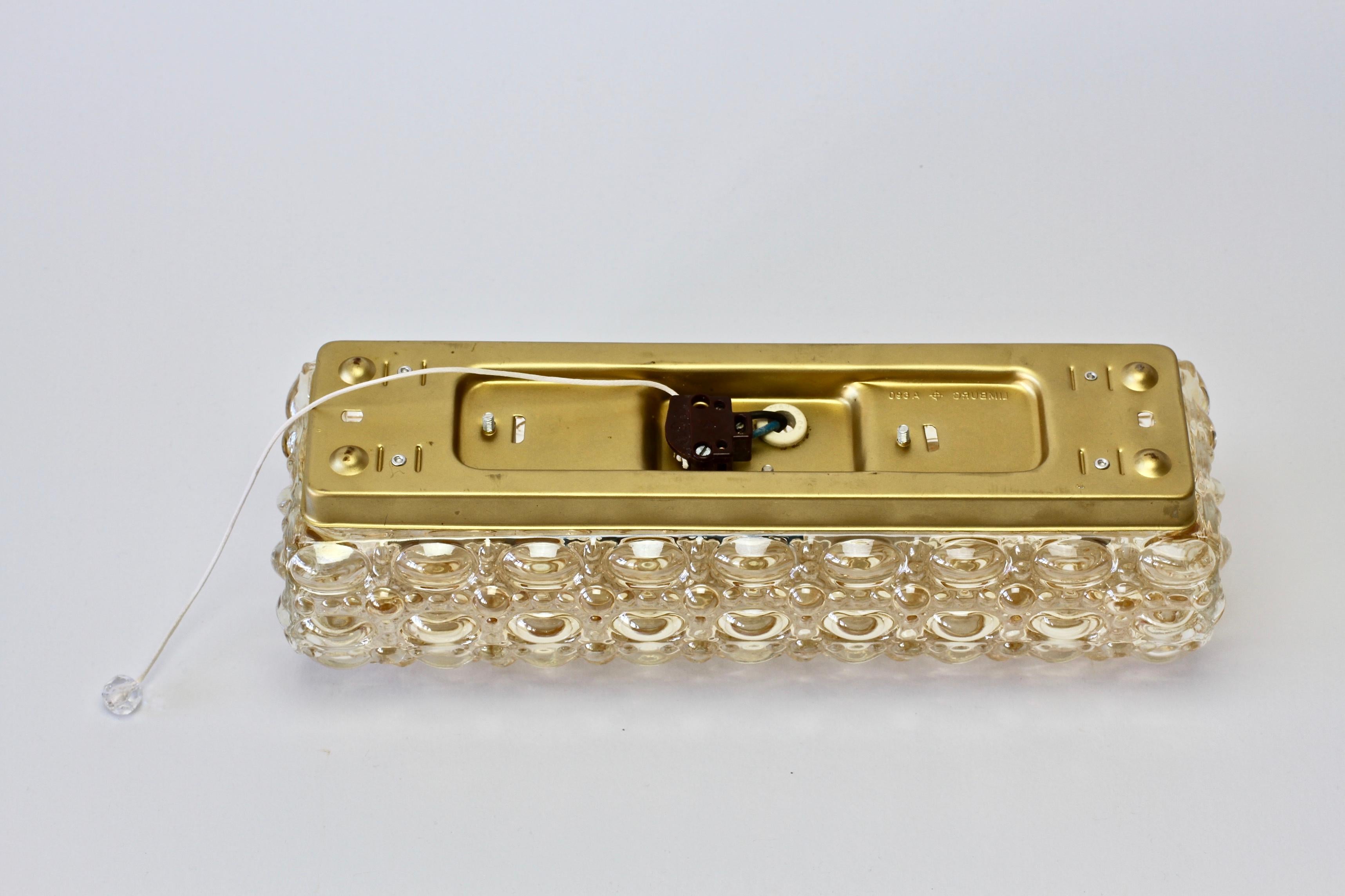 20th Century Limburg Vintage Mid-Century Amber Bubble Glass Wall Light or Sconce c. 1970s For Sale