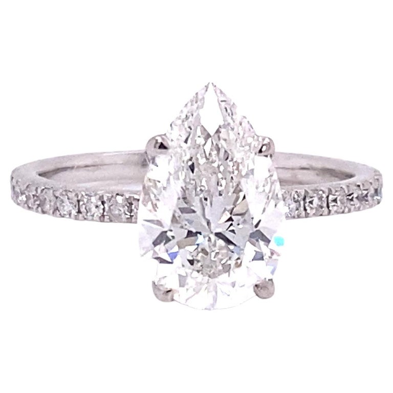 LIME 2 Carat Pear Shaped Lab Grown Diamond Engagement Ring IGI ...