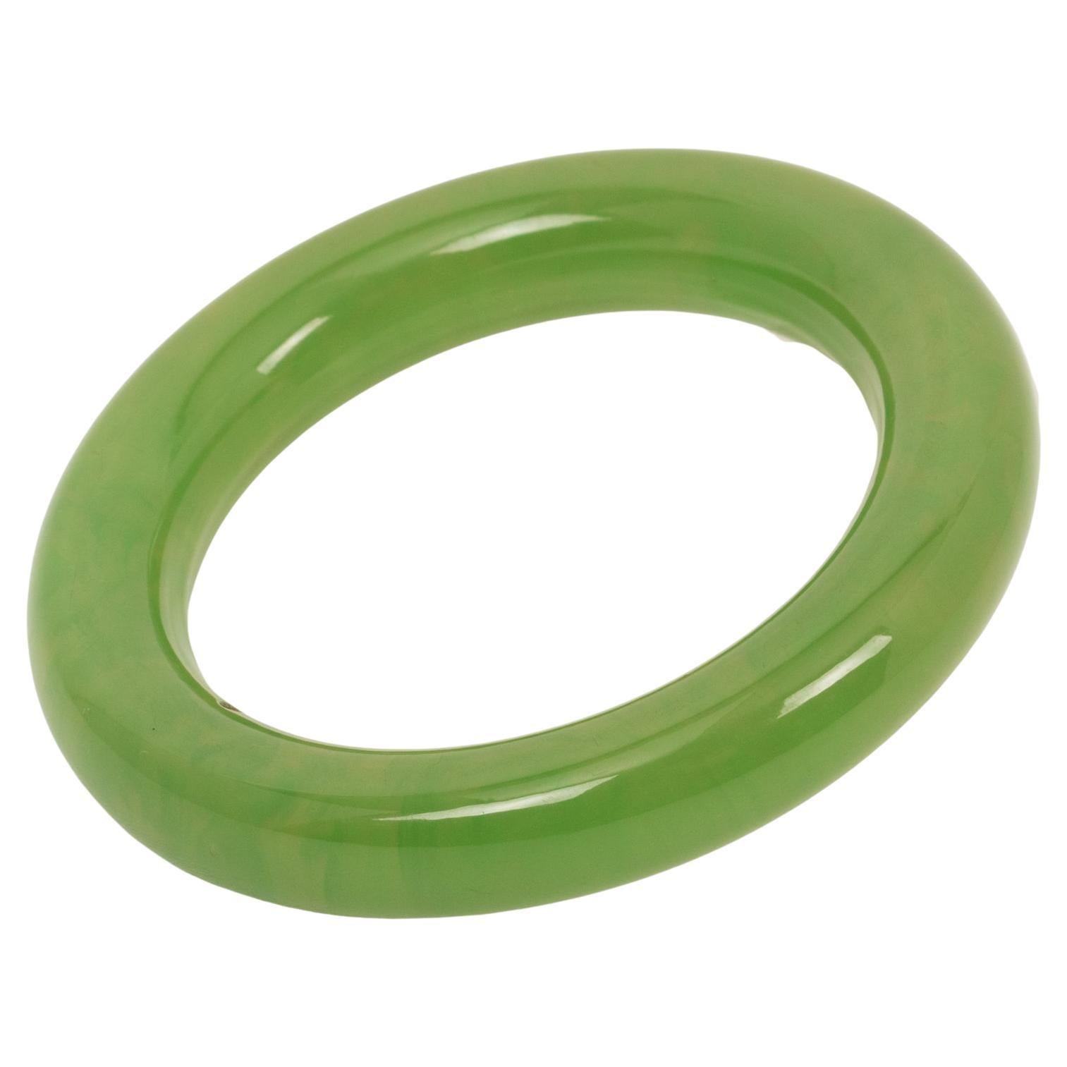 Bracelet jonc tube bakélite citron