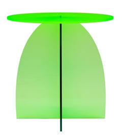 Tables d'appoint circulaires en acrylique Lime, transparentes par Carnevale Studio