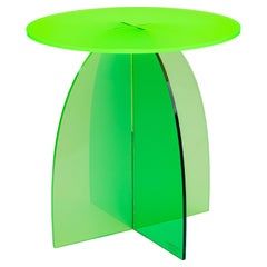 Lime Circular Acrylic Side Tables, Sheer by Carnevale Studio