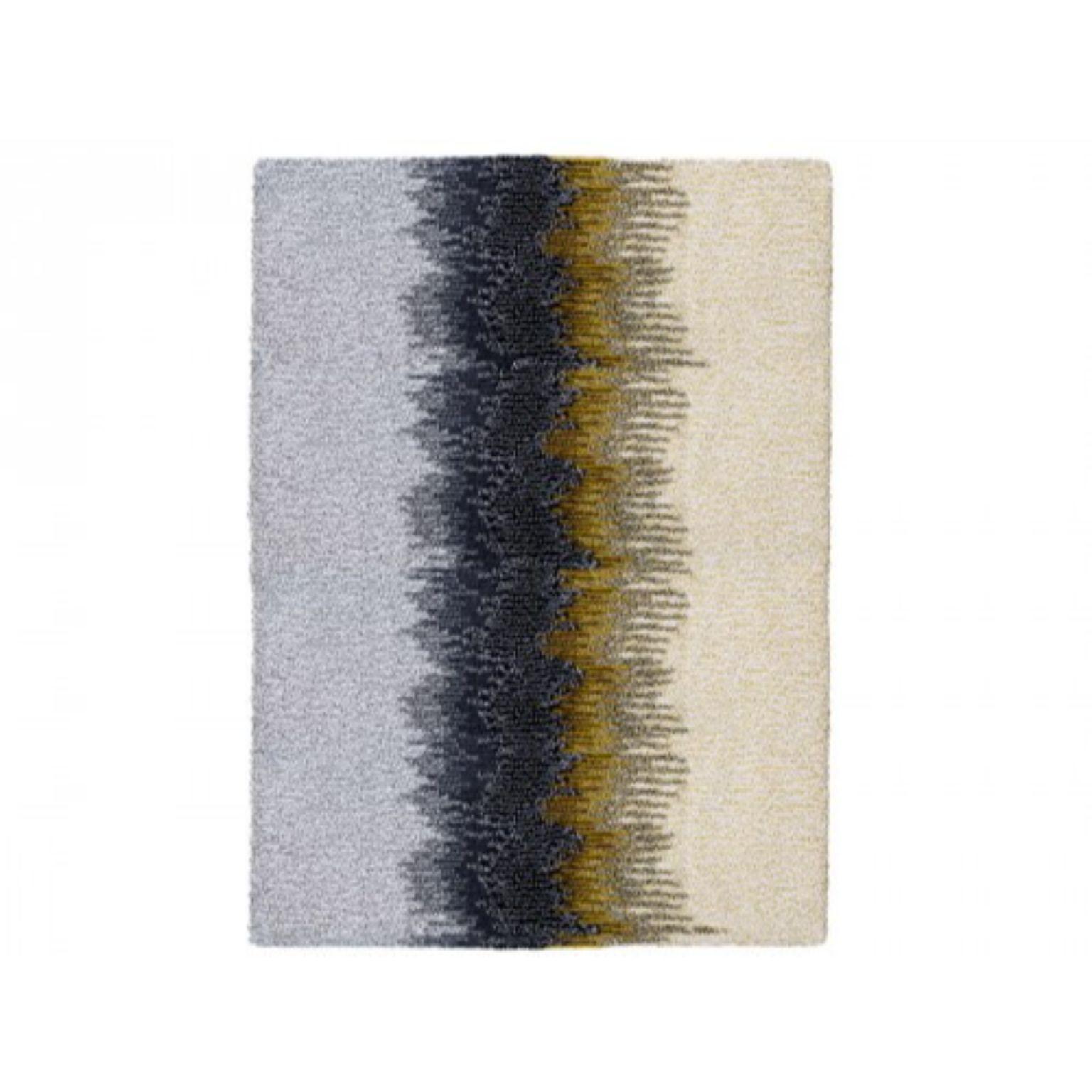 Lime Epoca Uno Rug by Alissa + Nienke 
Dimensions: W 200 x H 260 cm 
Materials: 100% New Zealand top-quality wool.
Available in sizes: Medium (150 x 200cm) and Extra Large (300 x 390cm). Also available in colors: Mustard/Brick or Lime/Gray.