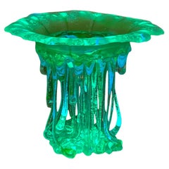 Fluoreszierende Murano-Glasqualle "Lime", Venedig, handgefertigt in Italien, 2025