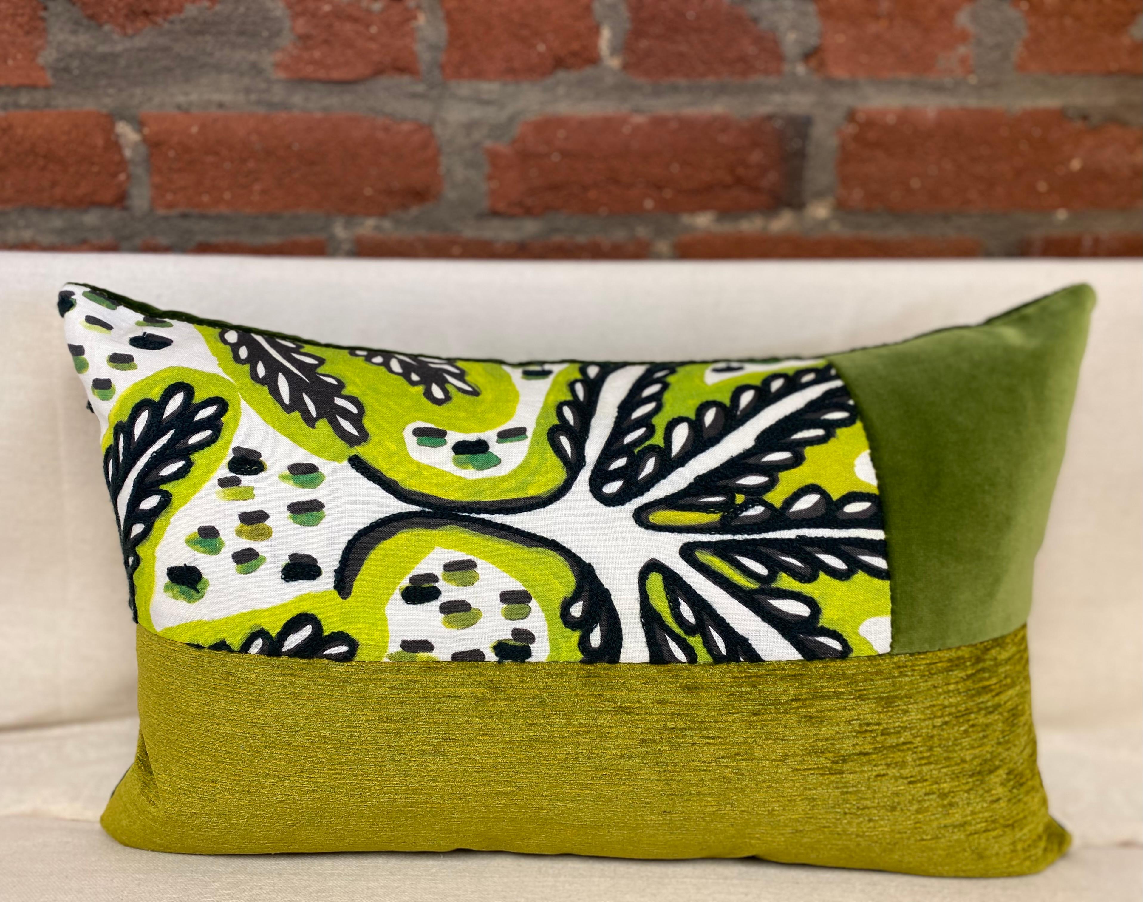 black and green throw pillows
