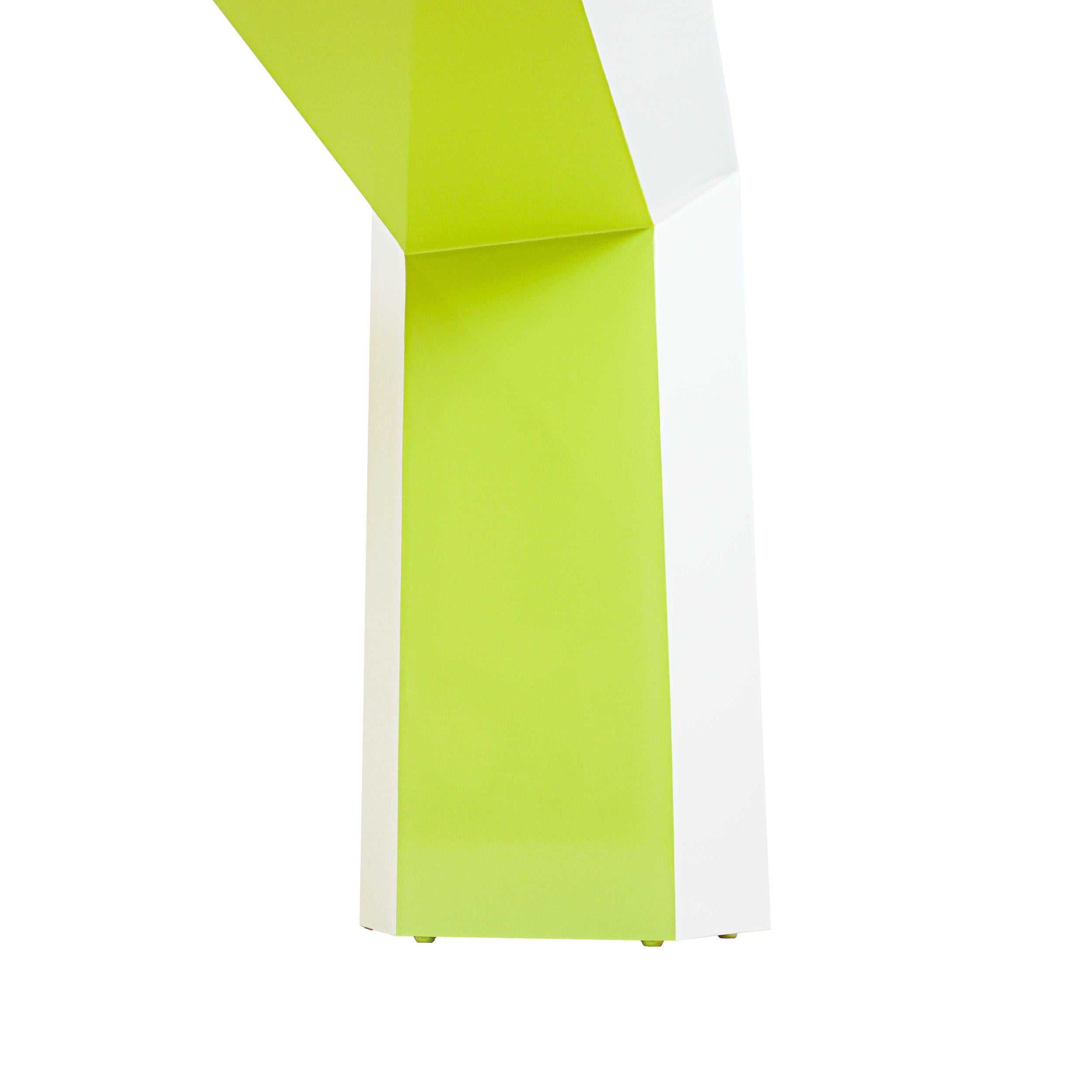 Lime Green and White Lacquer Console For Sale 3