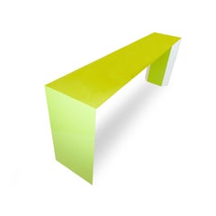 Lime Green and White Lacquer Console