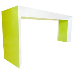 Lime Green and White Lacquer Console