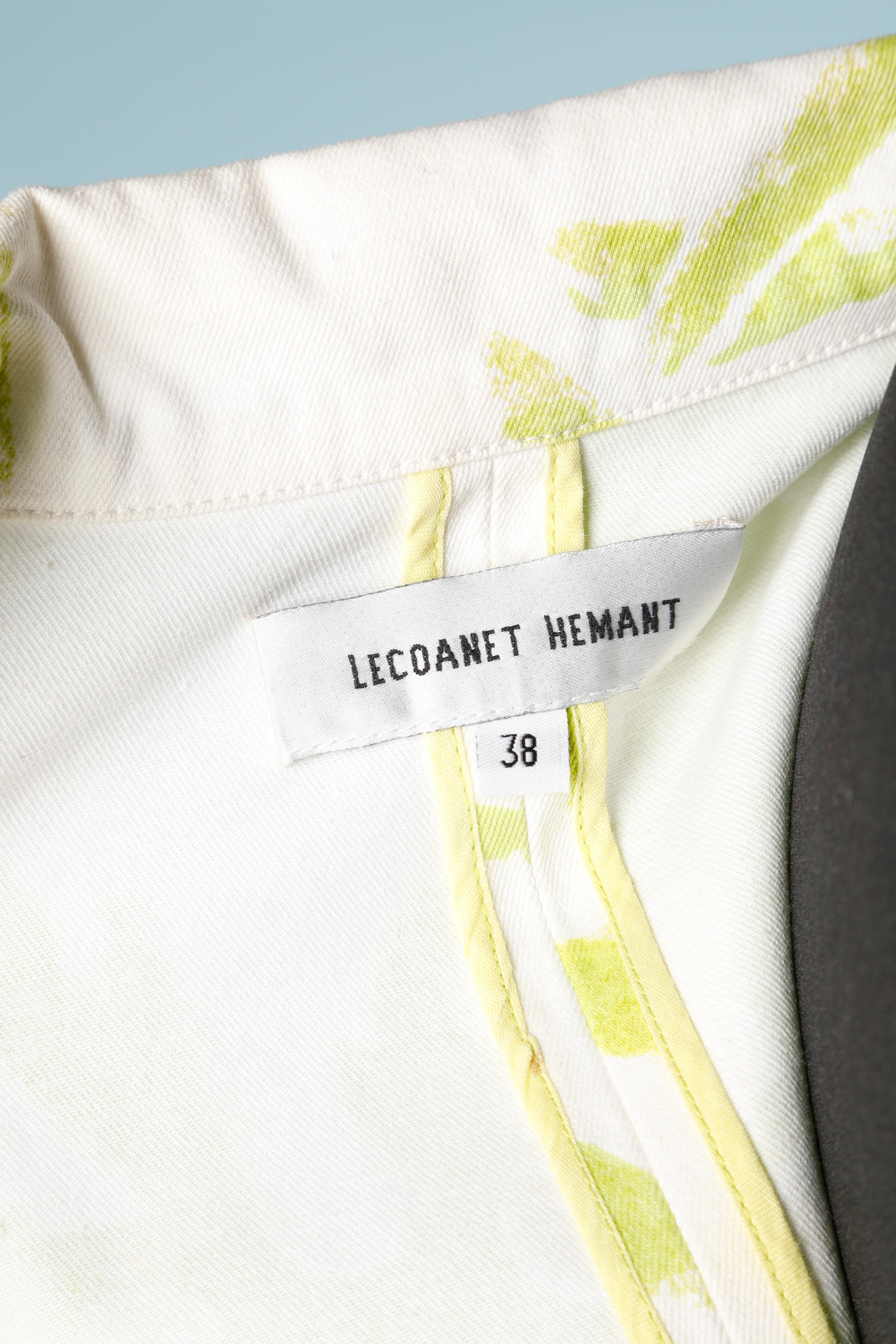 Veste ta&da vert citron et blanc avec ourlet à double fermeture éclair Lecoanet en vente 1