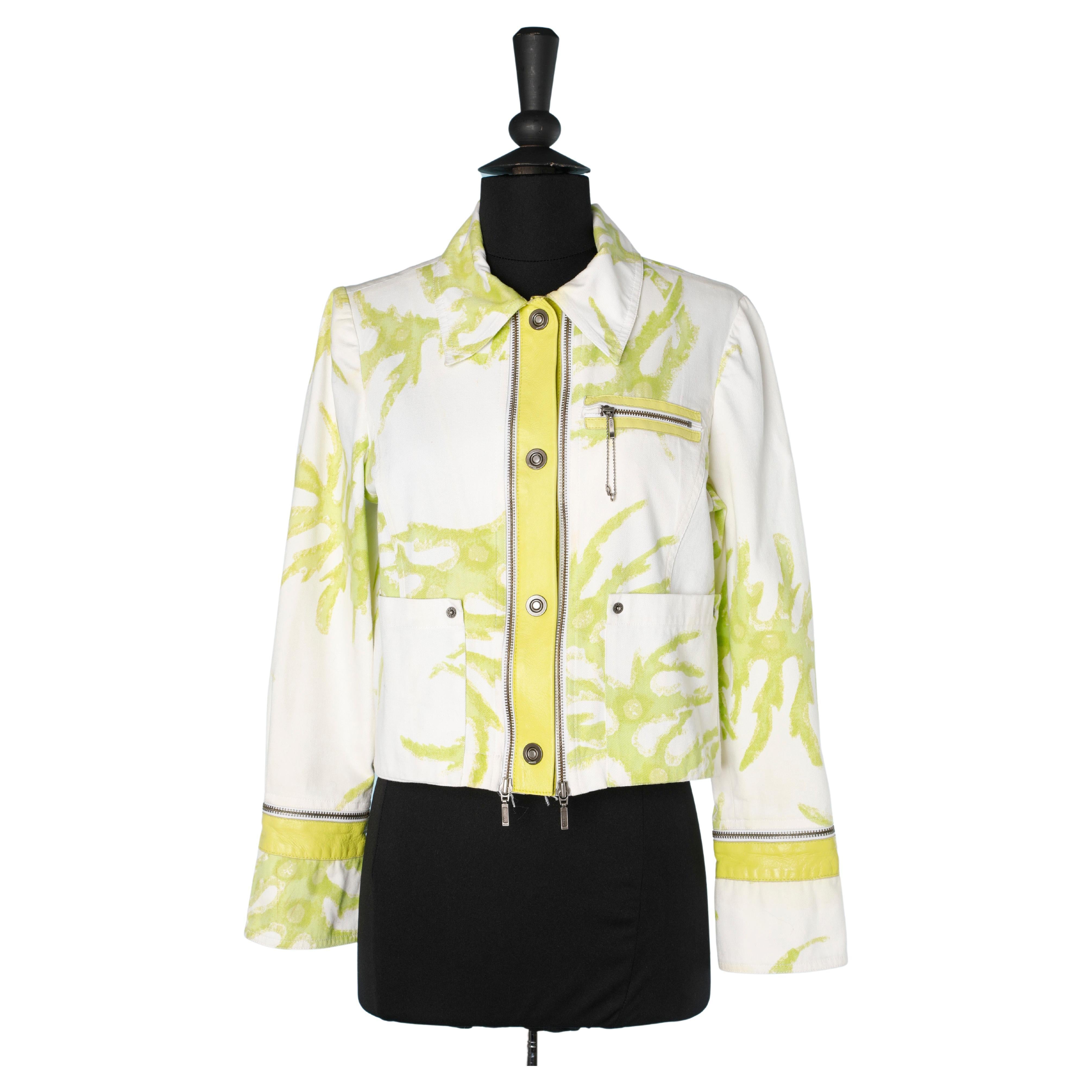 Lime green and white taÏ&daÏ jacket with double zip Lecoanet Hemant