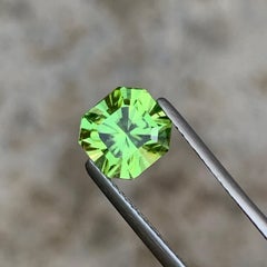 Lime Green Color Asscher Cut Natural Peridot Gemstone for Ring & Pendant Jewelry