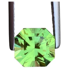 Lime Green Color Asscher Cut Natural Peridot Gemstone for Ring & Pendant Jewelry