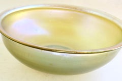 Lime Green Favrile Glass Fruit Bowl by Tiffany (marked); New York, Circa 1910