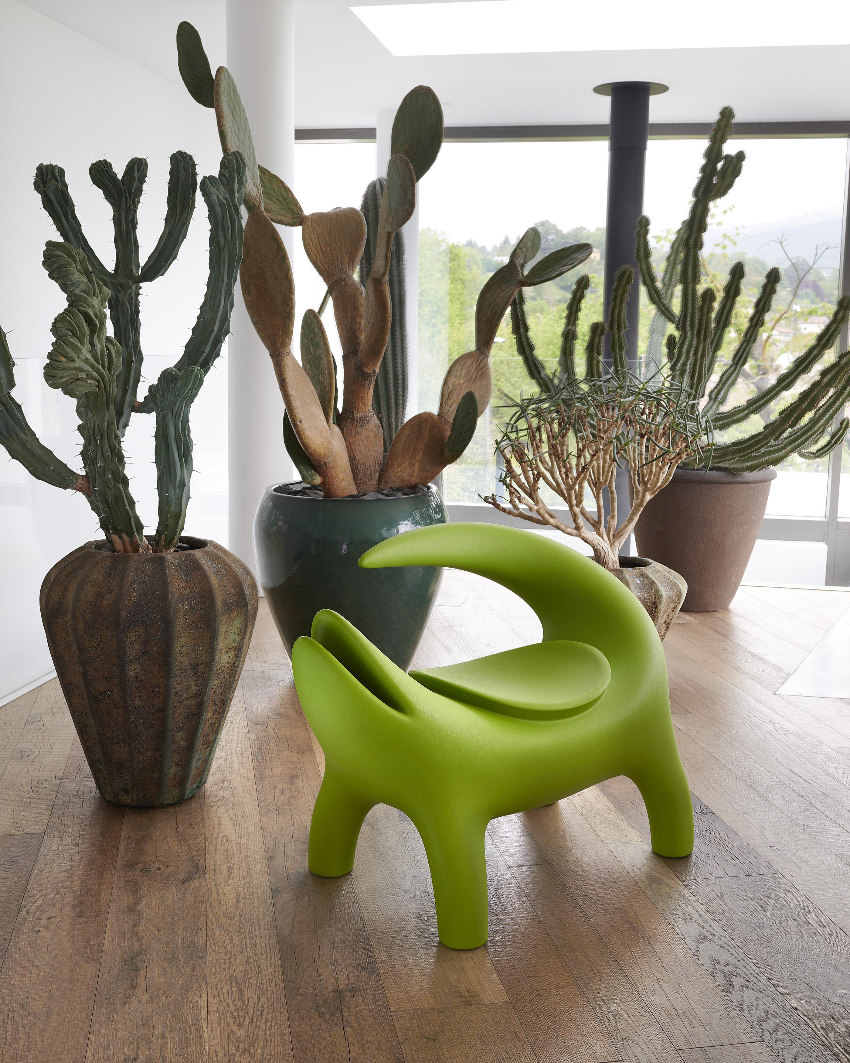 Post-Modern Lime Green Kroko Armchair by Marcantonio For Sale