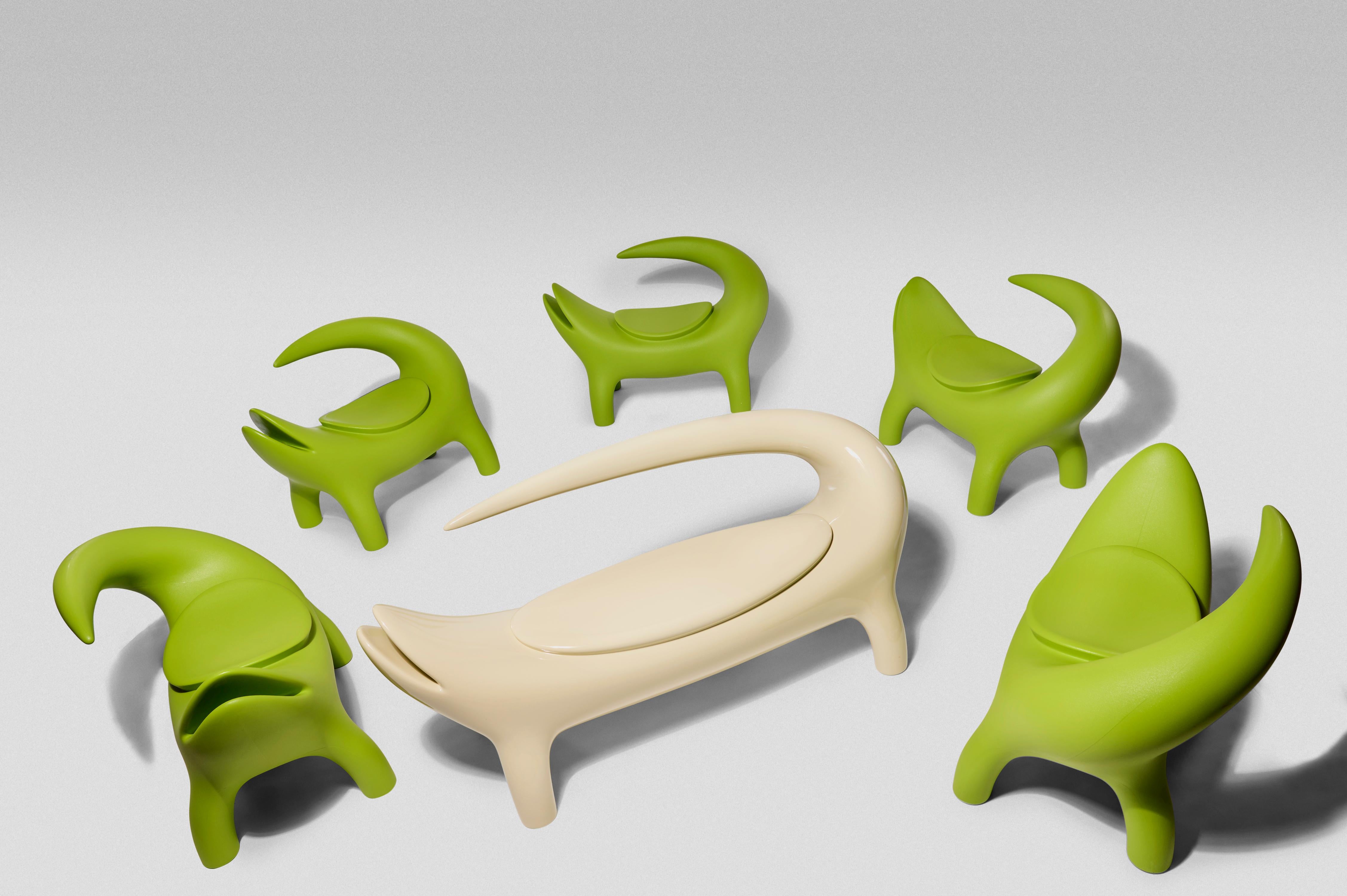 Lime Green Kroko Armchair by Marcantonio In New Condition For Sale In Geneve, CH