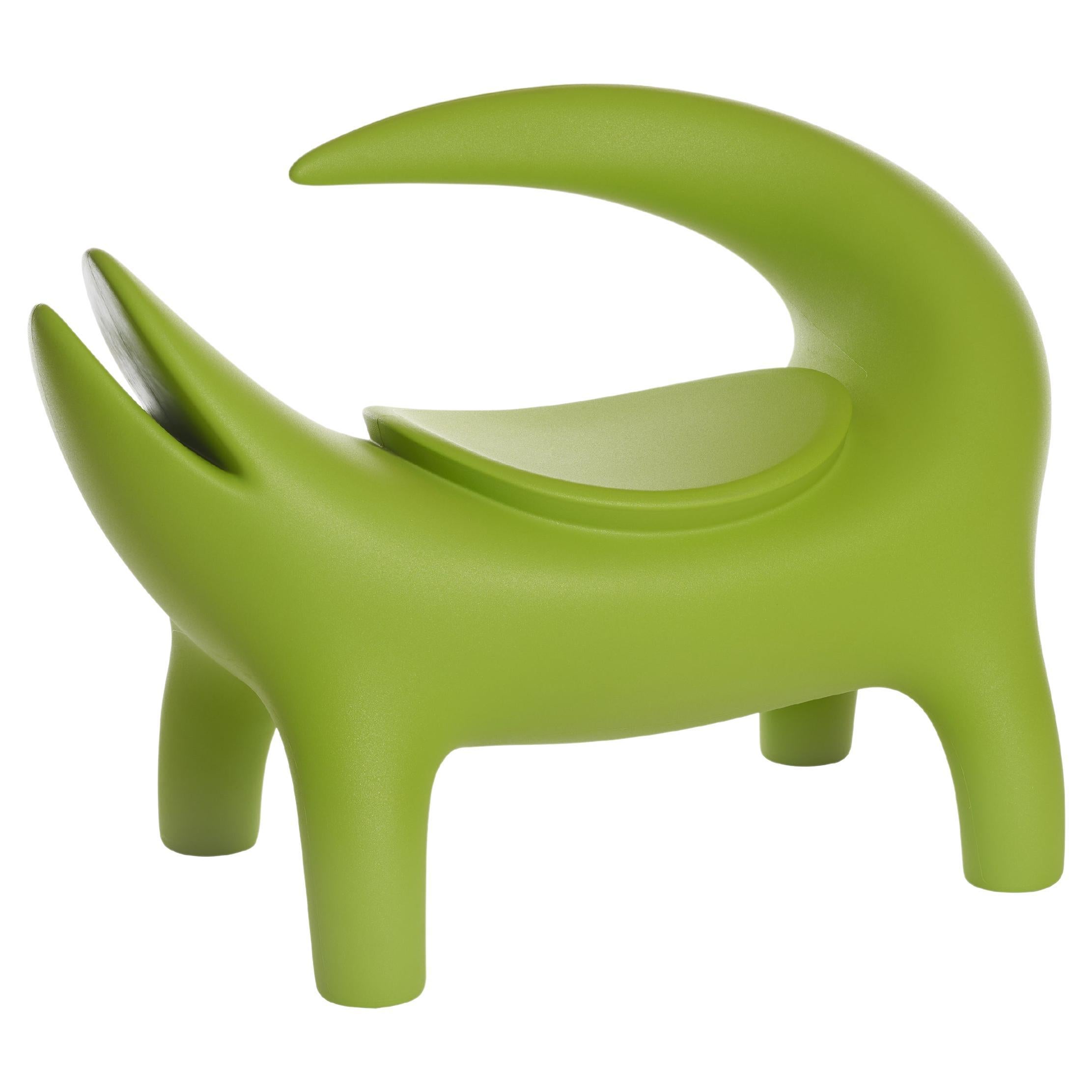 Lime Green Kroko Armchair by Marcantonio For Sale