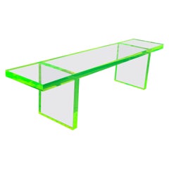 Custom Lime Green Lucite Bench by Cain Modern