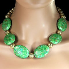 Lime Green Magnesite Tablet Necklace by Aria Jewelry Design, 20 Inch