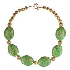 Lime Green Magnesite Tablet Necklace by Aria Jewelry Design, 20 Inch