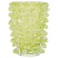 Lime Green Murano Glass Rostrate Vase