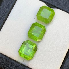 Lime Green Natural Peridot 11.54 Carat Octagon Cut Loose Gemstones for Jewelry