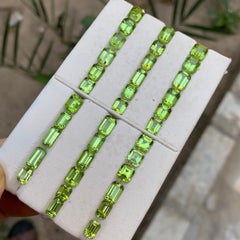 Lime Green Natural Peridot 41.43Ct Emerald Cut Loose Gemstone Parcel for Jewelry