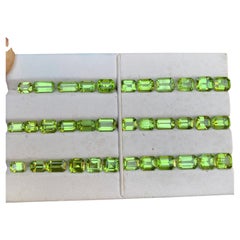 Lime Green Natural Peridot 41.43Ct Emerald Cut Loose Gemstone Parcel for Jewelry