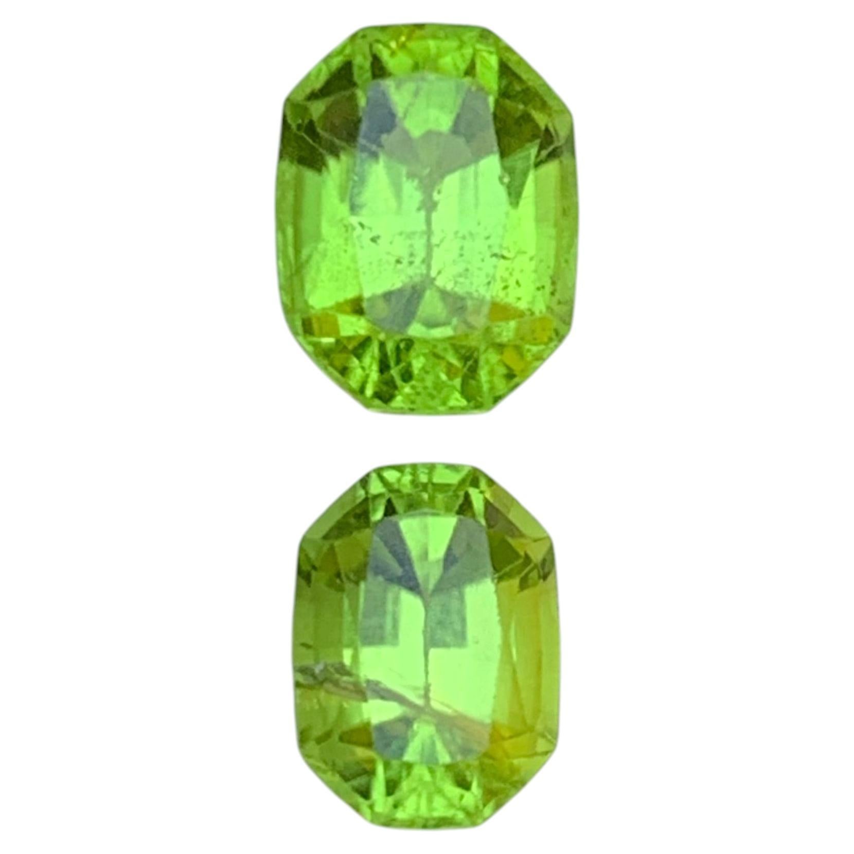 Greene & Greene Greene : Peridot vert lime naturel 4.45 Carat Octagon Cut Gemstones Loose for Jewelry en vente