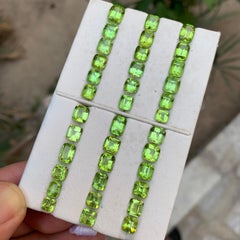 Lime Green Natural Peridot 45.60Ct Cushion Cut Loose Gemstone Parcel for Jewelry