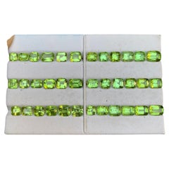 Lime Green Natural Peridot 45.60Ct Cushion Cut Loose Gemstone Parcel for Jewelry
